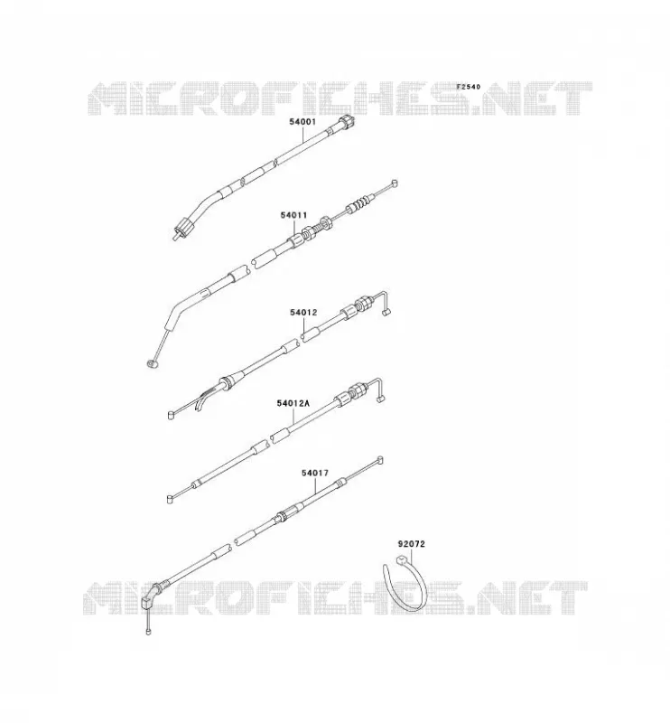 CABLES Kawasaki MOTOS 500 2000 GPZ500S  EX500-D7
