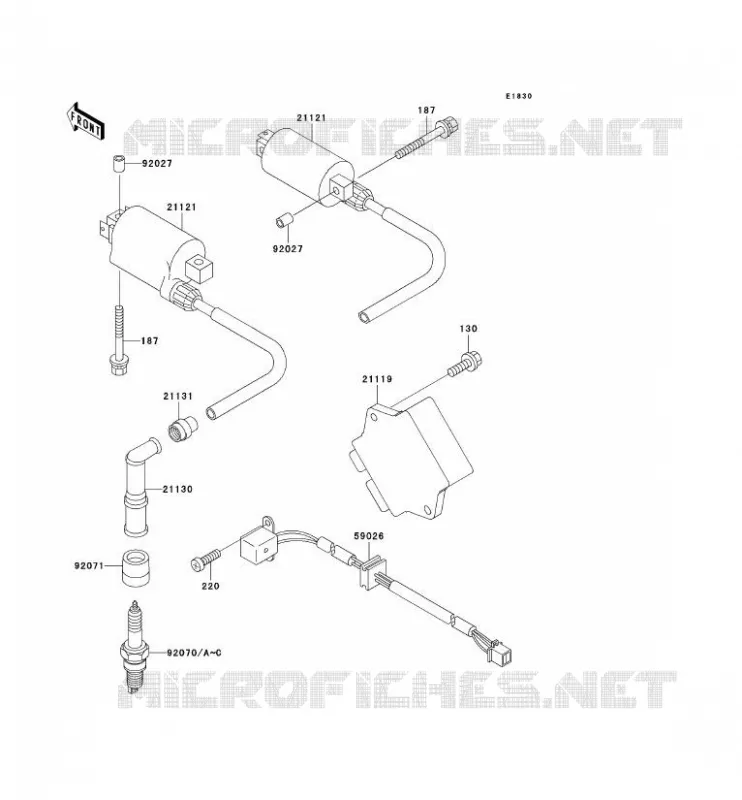 SYSTEME D&acute;ALLUMAGE Kawasaki MOTOS 500 2008 GPZ500S  EX500D8F