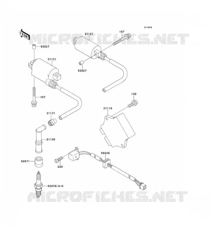 SYSTEME D&acute;ALLUMAGE Kawasaki MOTOS 500 1995 GPZ500S  EX500-E2
