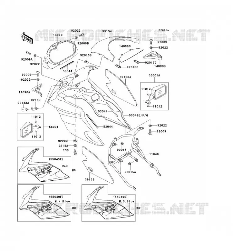 CARENAGE Kawasaki MOTOS 500 1995 GPZ500S  EX500-E2