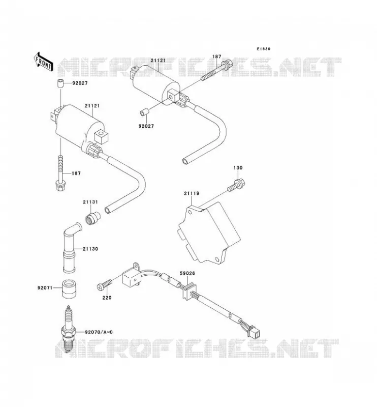 SYSTEME D&acute;ALLUMAGE Kawasaki MOTOS 500 1995 GPZ500S  EX500-E2