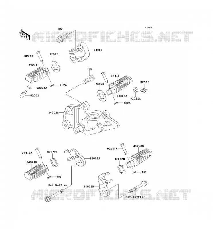 REPOSE PIED Kawasaki MOTOS 500 1997 GPZ500S  EX500-E4