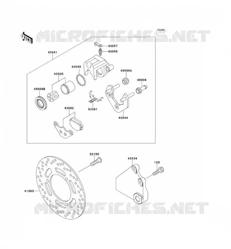 FREIN ARRIERE Kawasaki MOTOS 500 1997 GPZ500S  EX500-E4A