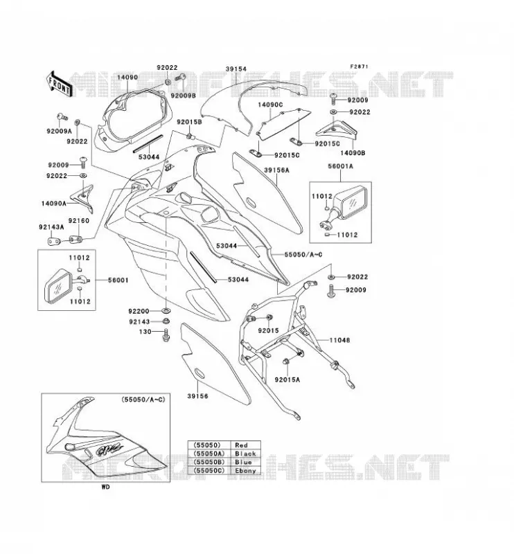 CARENAGE Kawasaki MOTOS 500 2000 GPZ500S  EX500-E7