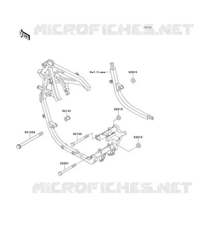 PIECE DE CADRE (COUVERTURE) Kawasaki MOTOS 500 2000 GPZ500S  EX500-E7