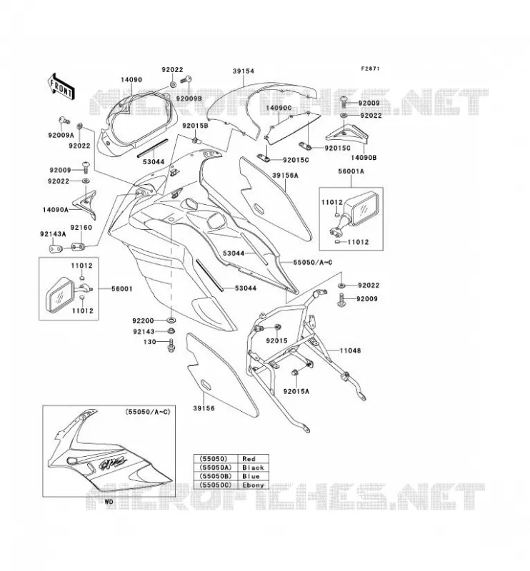 CARENAGE Kawasaki MOTOS 500 2000 GPZ500S  EX500-E7
