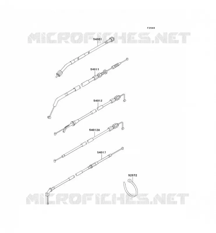 CABLES Kawasaki MOTOS 500 2002 GPZ500S  EX500-E9