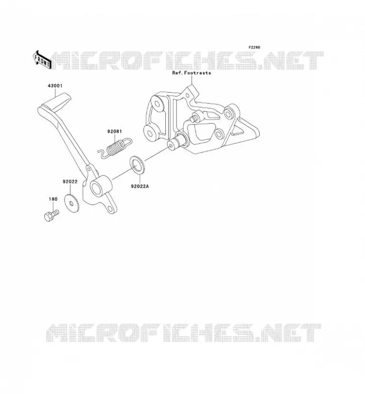 PEDALE DE FREIN Kawasaki MOTOS 500 2002 GPZ500S  EX500-E9