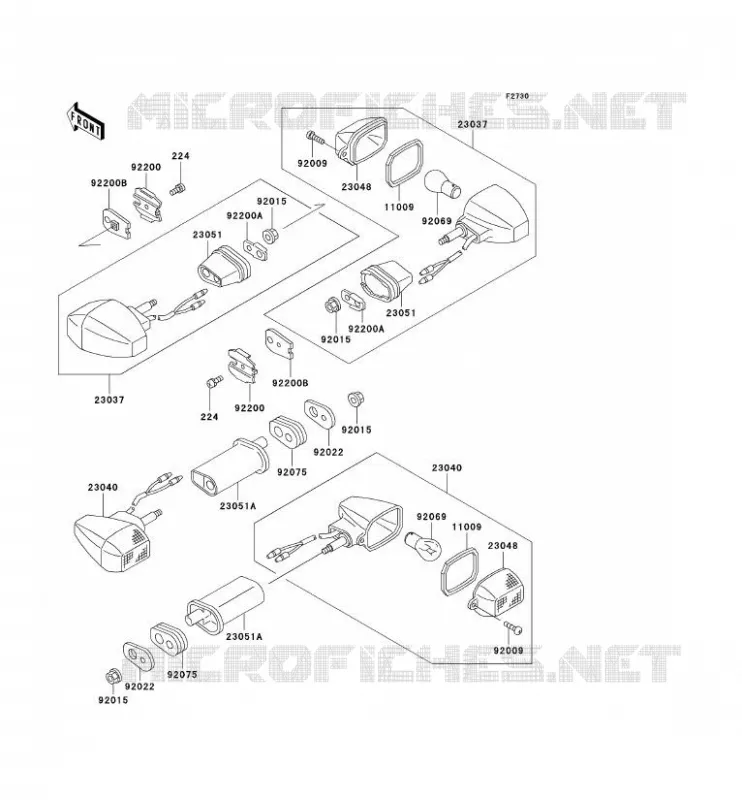 CLIGNOTANTS Kawasaki MOTOS 500 2002 GPZ500S  EX500-E9