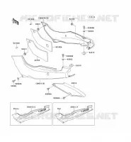 CACHE LAT&Eacute;RAL/GARDE CHAINE pour Kawasaki GPZ500S 1996