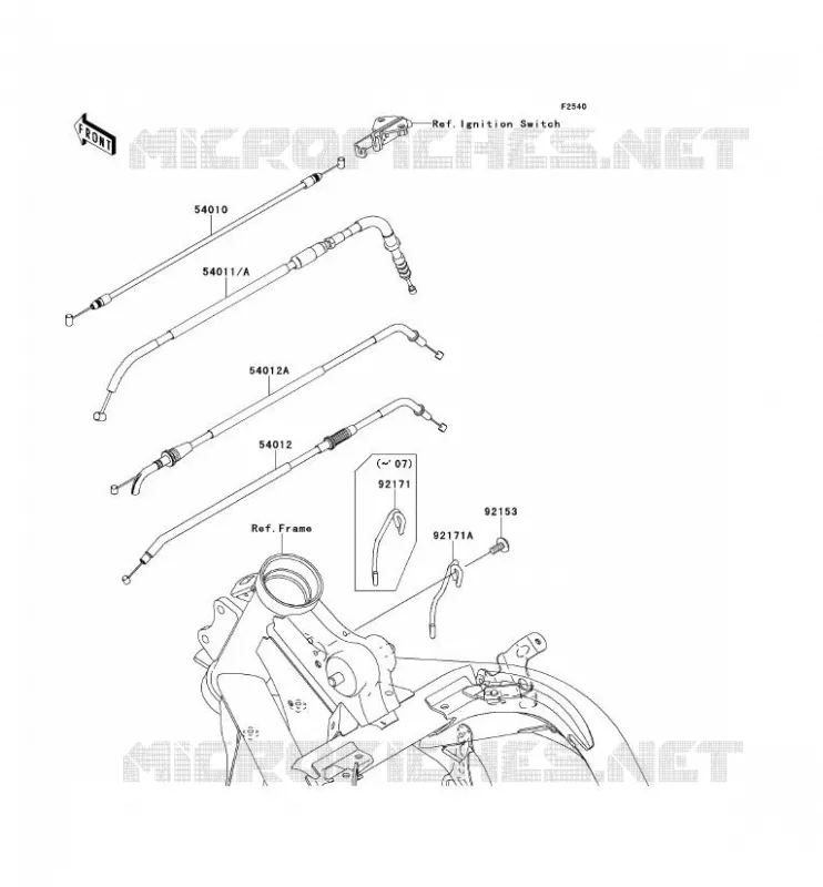 CABLES Kawasaki MOTOS 650 2006 ER-6F  EX650A6F