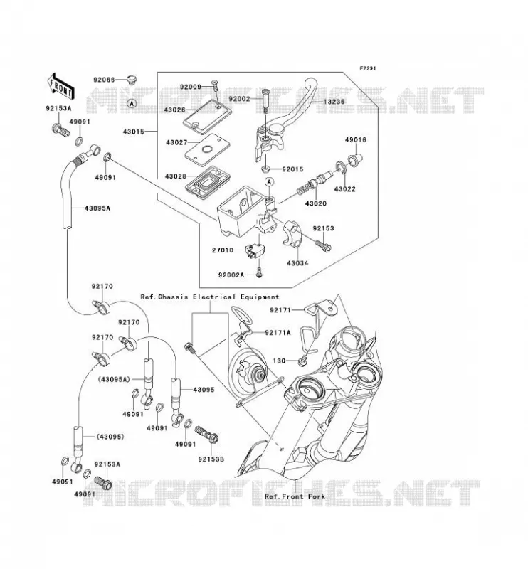 MAITRE CYLINDRE AV Kawasaki MOTOS 650 2006 ER-6F  EX650A6F