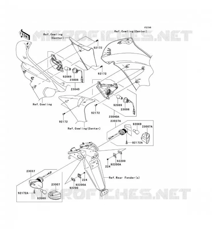 CLIGNOTANTS Kawasaki MOTOS 650 2007 ER-6F  EX650A7F