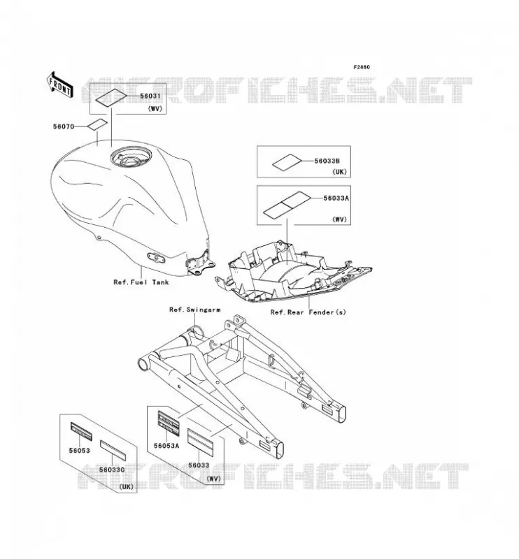 LABEL Kawasaki MOTOS 650 2007 ER-6F  EX650A7F