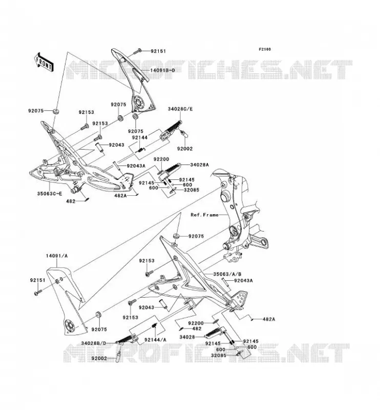 REPOSE PIED Kawasaki MOTOS 650 2007 ER-6F  EX650A7F