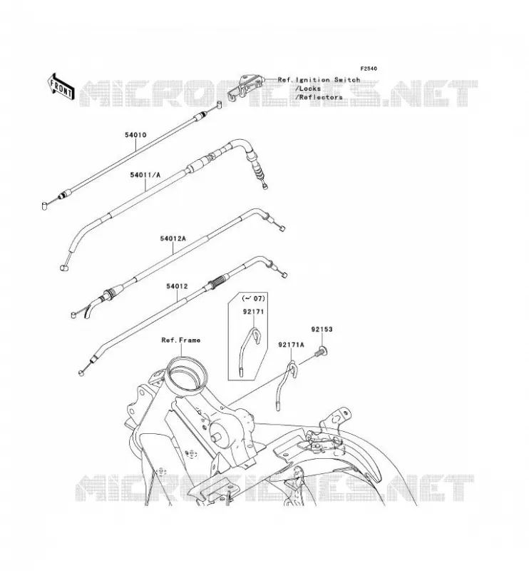CABLES Kawasaki MOTOS 650 2007 ER-6F  EX650A7F
