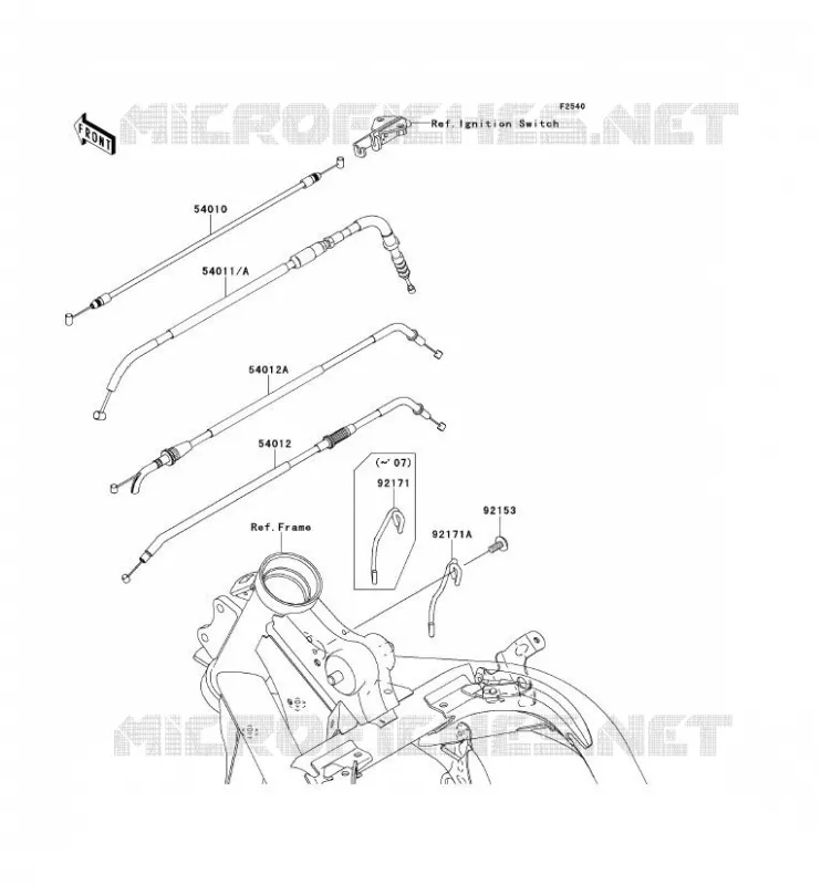 CABLES Kawasaki MOTOS 650 2008 ER-6F  EX650A8F