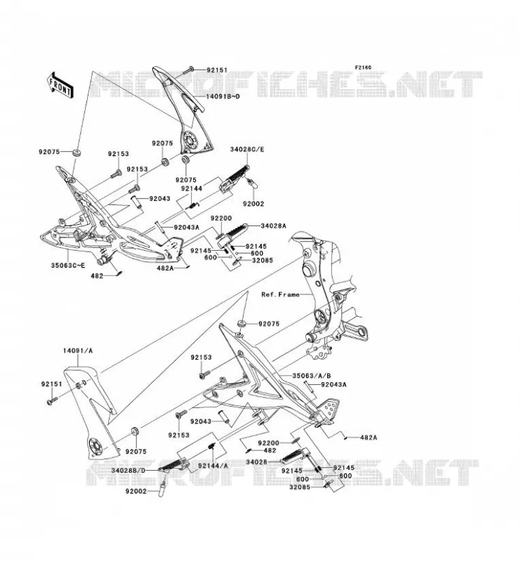 REPOSE PIED Kawasaki MOTOS 650 2008 ER-6F  EX650A8F