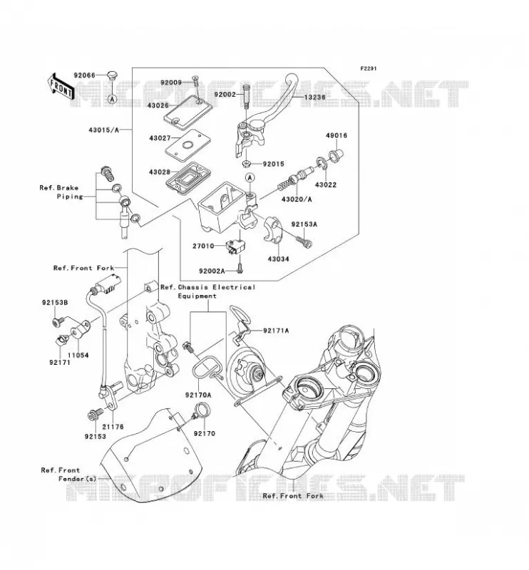 MAITRE CYLINDRE AV Kawasaki MOTOS 650 2006 ER-6F ABS  EX650B6F