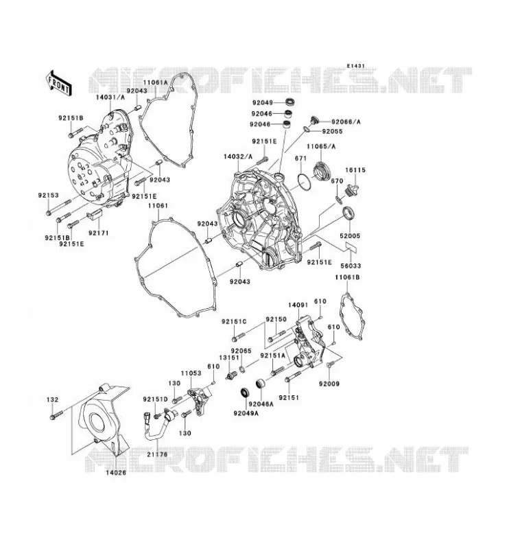 COUVERCLES MOTEUR Kawasaki MOTOS 650 2006 ER-6F ABS  EX650B6F