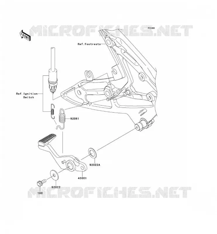 PEDALE DE FREIN Kawasaki MOTOS 650 2006 ER-6F ABS  EX650B6F