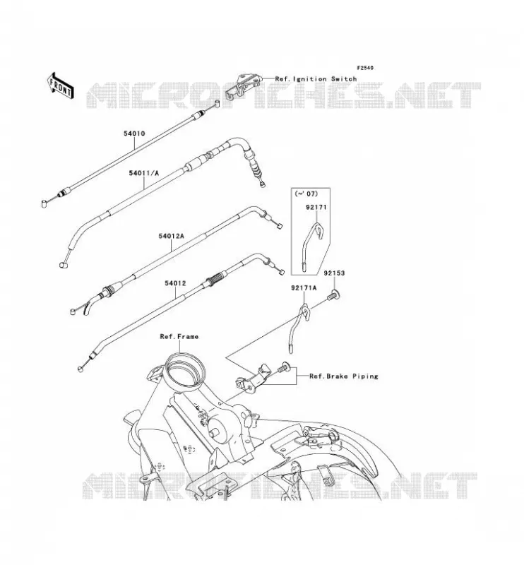 CABLES Kawasaki MOTOS 650 2007 ER-6F ABS  EX650B7F