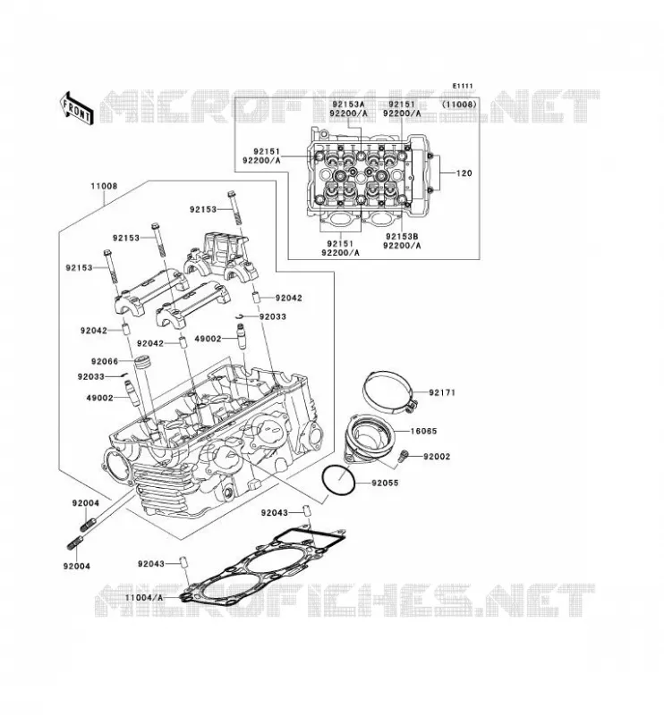 CULASSE Kawasaki MOTOS 650 2007 ER-6F ABS  EX650B7F