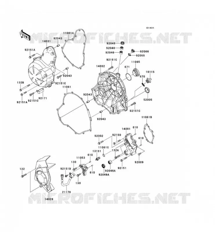 COUVERCLES MOTEUR Kawasaki MOTOS 650 2009 ER-6F  EX650C9F