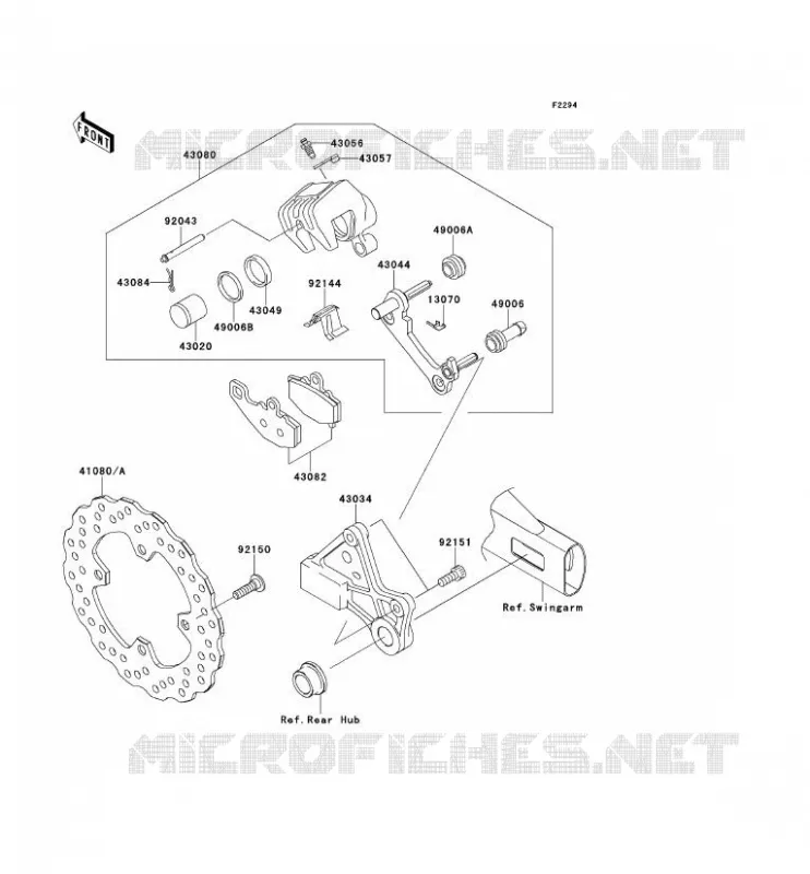 FREIN ARRIERE Kawasaki MOTOS 650 2009 ER-6F  EX650C9F