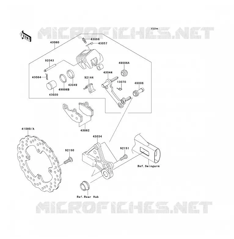 FREIN ARRIERE Kawasaki MOTOS 650 2009 ER-6F  EX650C9F
