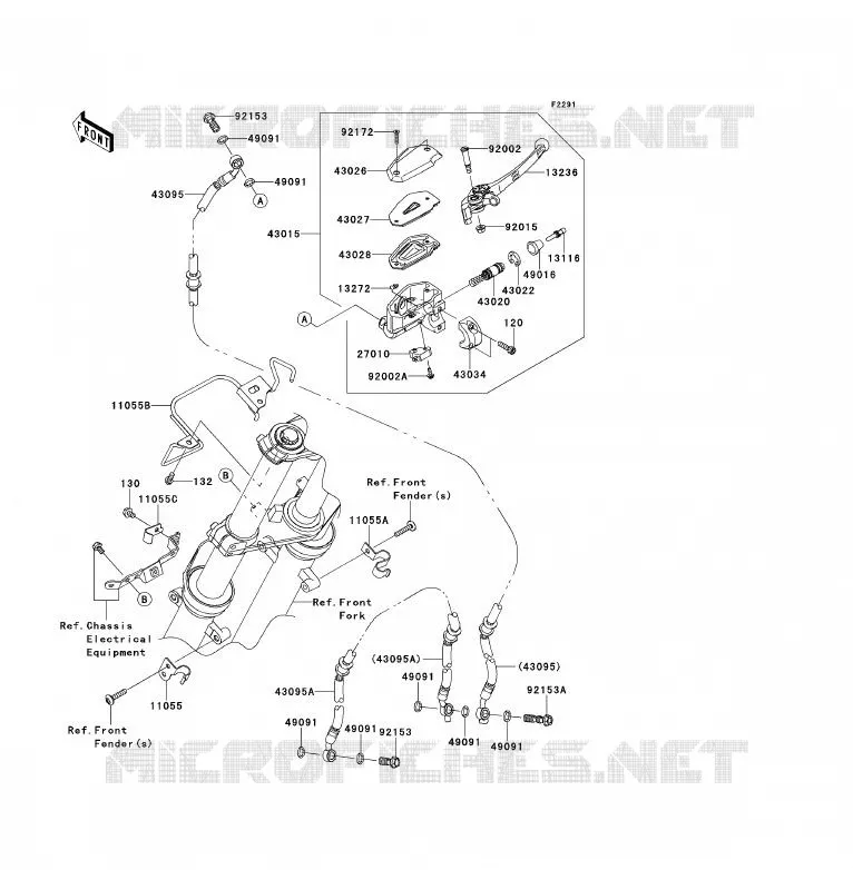 MAITRE CYLINDRE AV Kawasaki MOTOS 650 2009 ER-6F  EX650C9F