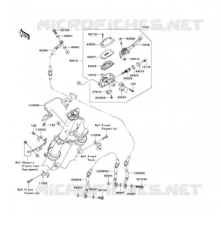 MAITRE CYLINDRE AV Kawasaki MOTOS 650 2009 ER-6F  EX650C9F