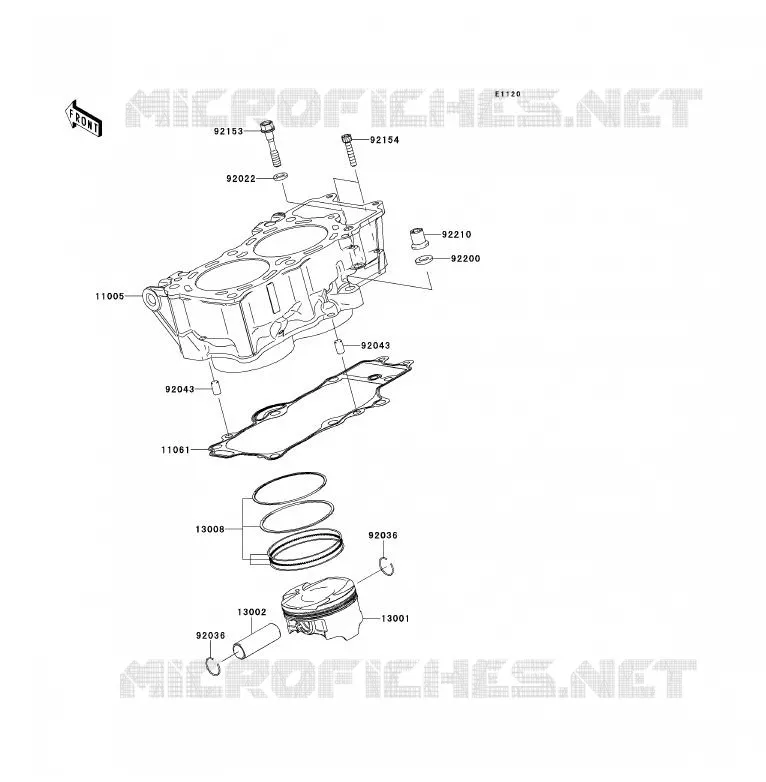 CYLINDRE/PISTON Kawasaki MOTOS 650 2009 ER-6F  EX650C9F
