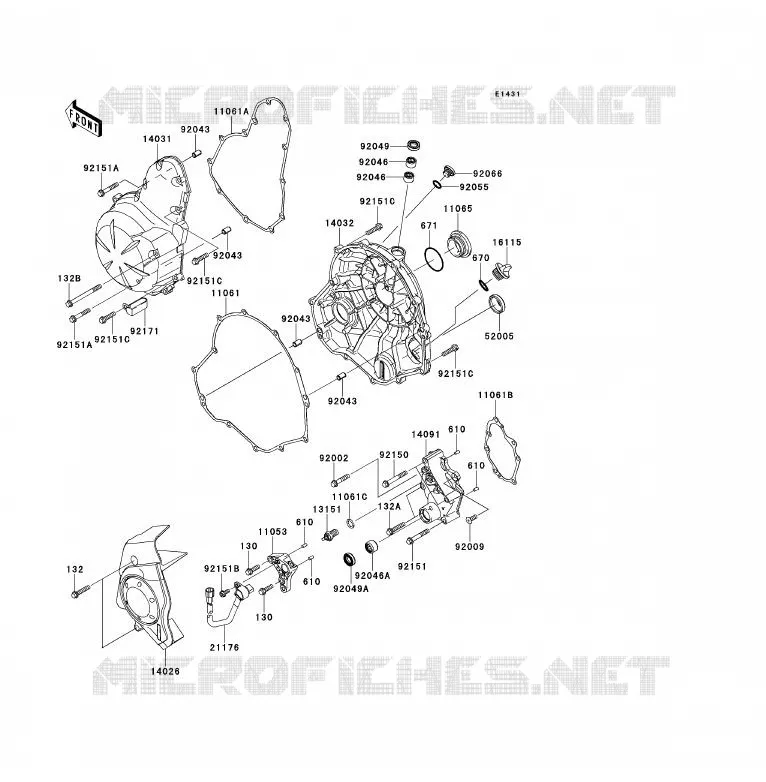 COUVERCLES MOTEUR Kawasaki MOTOS 650 2009 ER-6F  EX650C9F