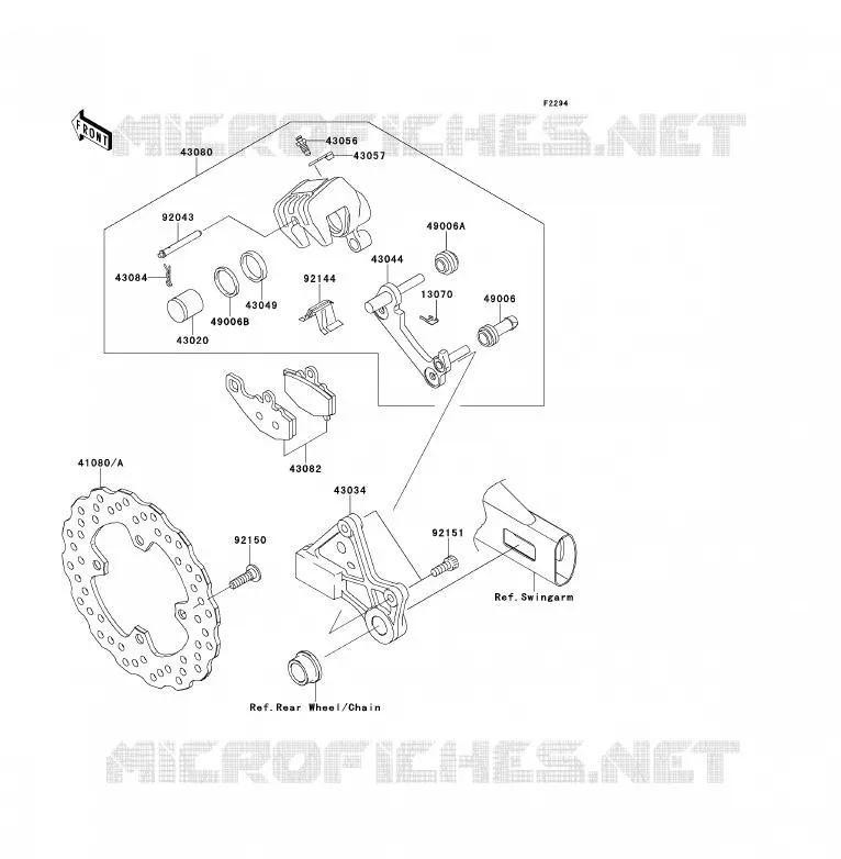 FREIN ARRIERE Kawasaki MOTOS 650 2009 ER-6F  EX650C9F