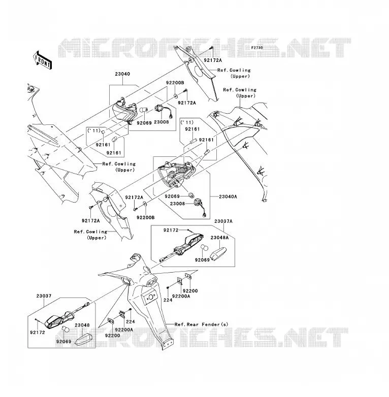 CLIGNOTANTS Kawasaki MOTOS 650 2010 ER-6F  EX650CAF
