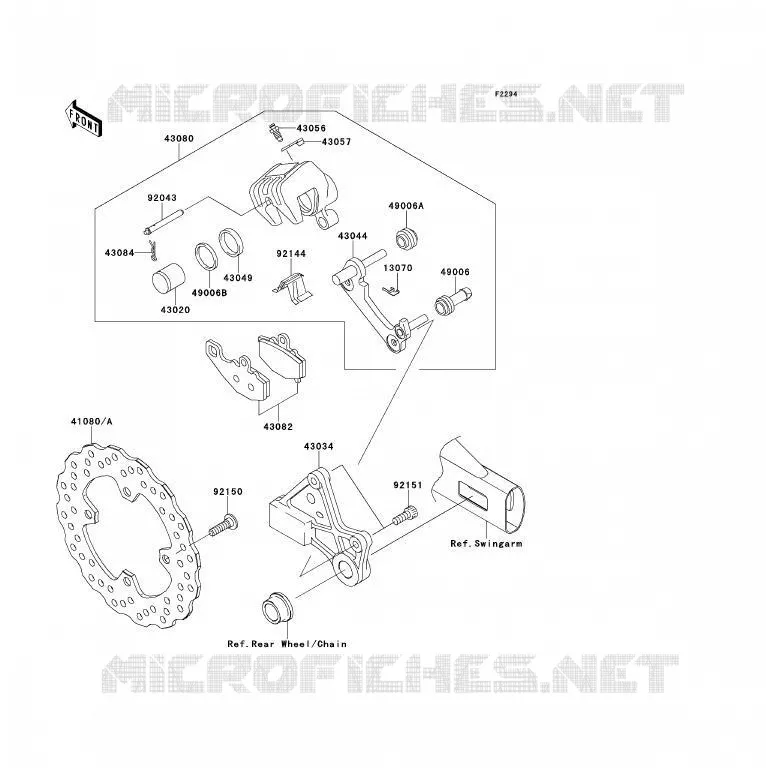 FREIN ARRIERE Kawasaki MOTOS 650 2010 ER-6F  EX650CAF