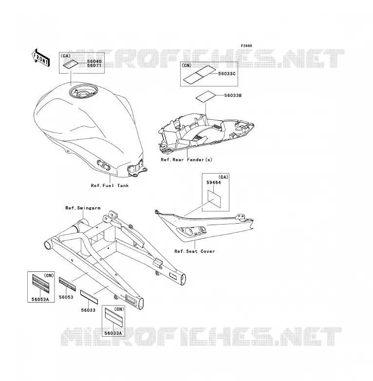LABEL Kawasaki MOTOS 650 2010 ER-6F  EX650CAF