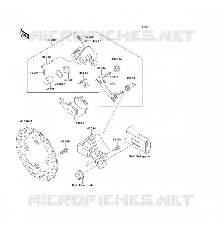 FREIN ARRIERE Kawasaki MOTOS 650 2011 ER-6F  EX650CBF