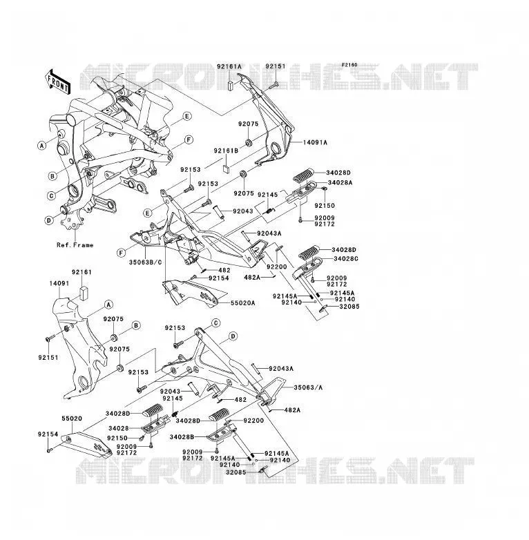 REPOSE PIED Kawasaki MOTOS 650 2011 ER-6F  EX650CBF
