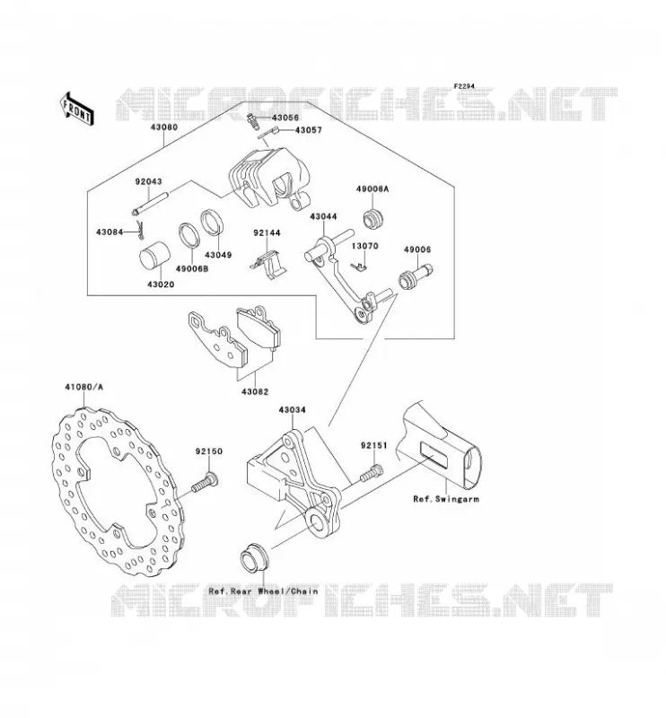 FREIN ARRIERE Kawasaki MOTOS 650 2011 ER-6F  EX650CBF