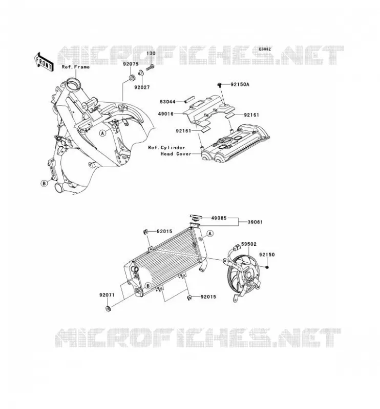 RADIATEUR Kawasaki MOTOS 650 2011 ER-6F  EX650CBF