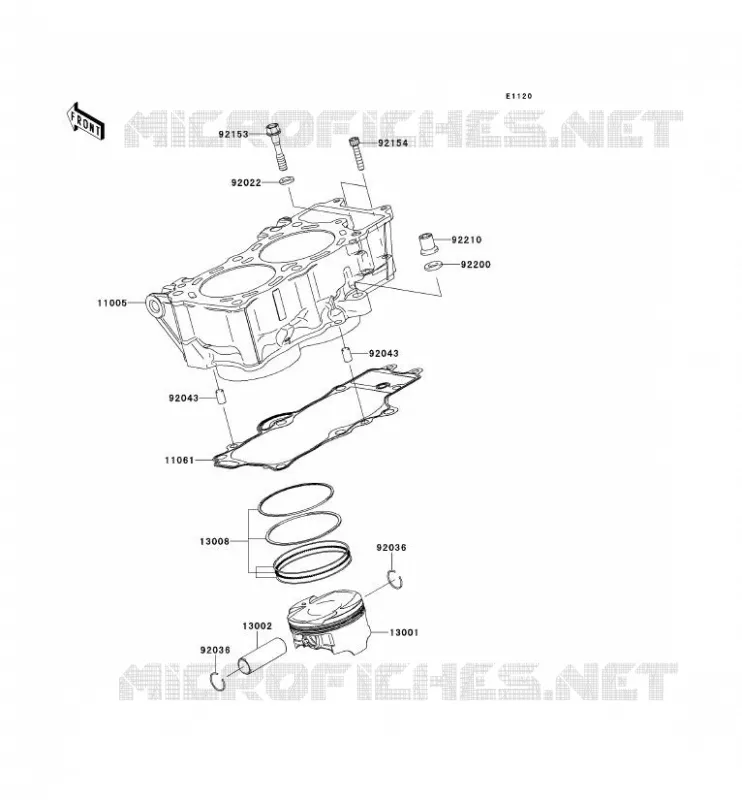 CYLINDRE/PISTON Kawasaki MOTOS 650 2011 ER-6F  EX650CBF