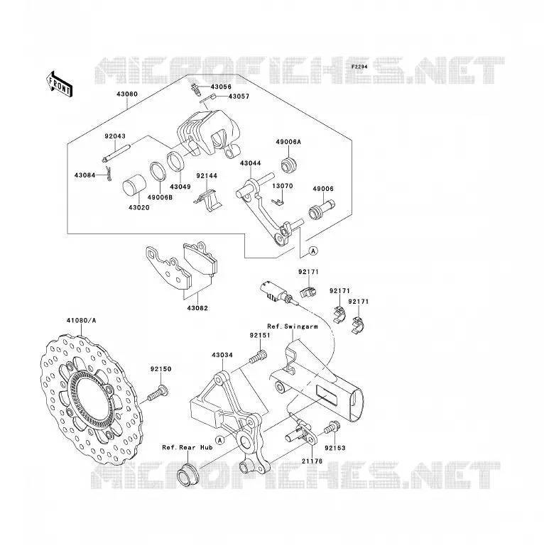 FREIN ARRIERE Kawasaki MOTOS 650 2009 ER-6F ABS  EX650D9F