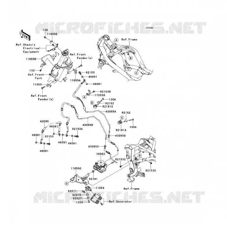 DURITE DE FREIN Kawasaki MOTOS 650 2010 ER-6F ABS  EX650DAF