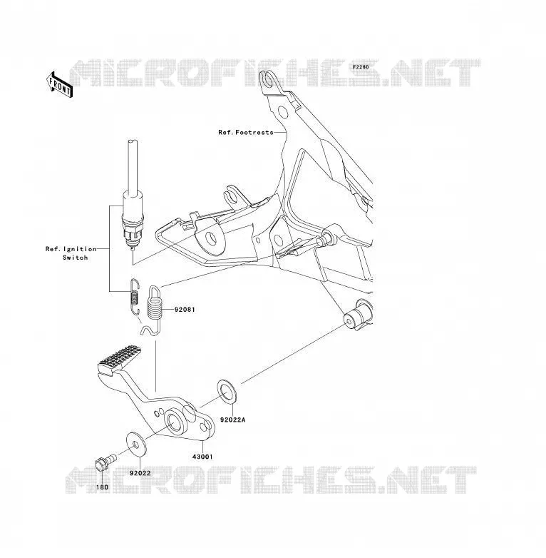 PEDALE DE FREIN Kawasaki MOTOS 650 2010 ER-6F ABS  EX650DAF