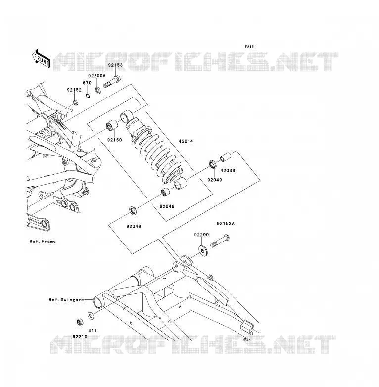 SUSPENSION/AMORTISSEUR Kawasaki MOTOS 650 2011 ER-6F ABS  EX650DBF