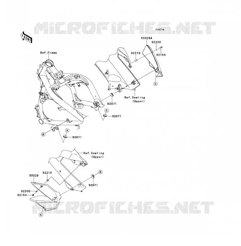 CARENAGE(CENTRALE) Kawasaki MOTOS 650 2011 ER-6F ABS  EX650DBF