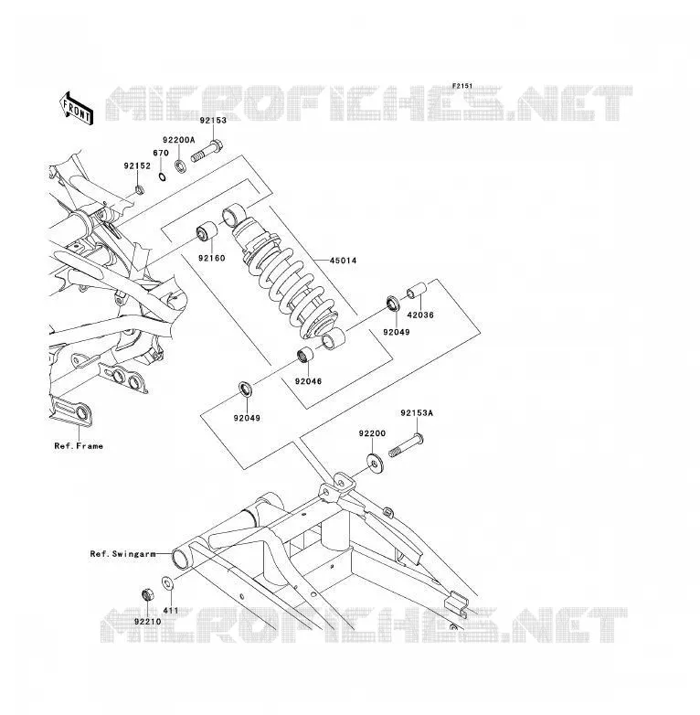 SUSPENSION/AMORTISSEUR Kawasaki MOTOS 650 2011 ER-6F ABS  EX650DBF