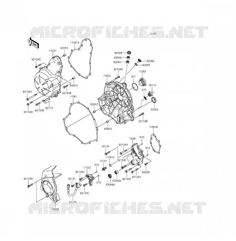 COUVERCLES MOTEUR Kawasaki MOTOS 650 2012 ER-6F  EX650ECF